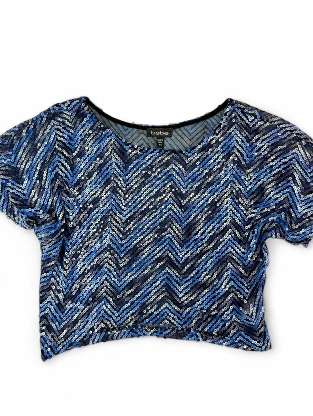 Bebe blue sequin top